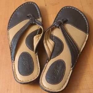 Born Black and Tan Sandals with Contoured Footbed